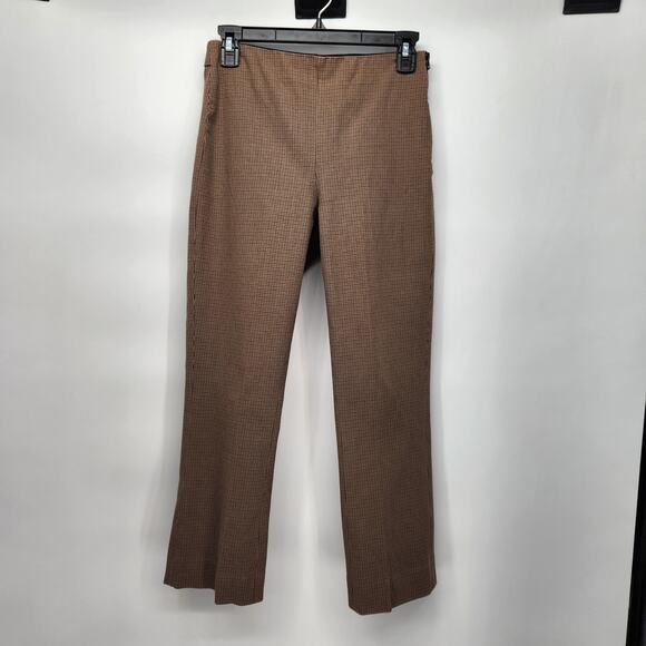 Everlane Brown Micro Plaid Cropped Work Academia Professor Pants Women's 2 - Picture 1 of 9